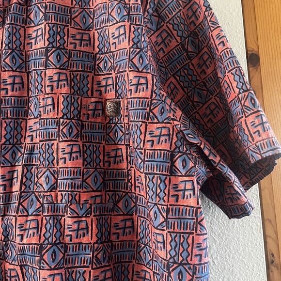 Vintage Solaris Outdoors Men's Shirt SZ XL Fun Design (pink/blue) 80s - Picture 15 of 15